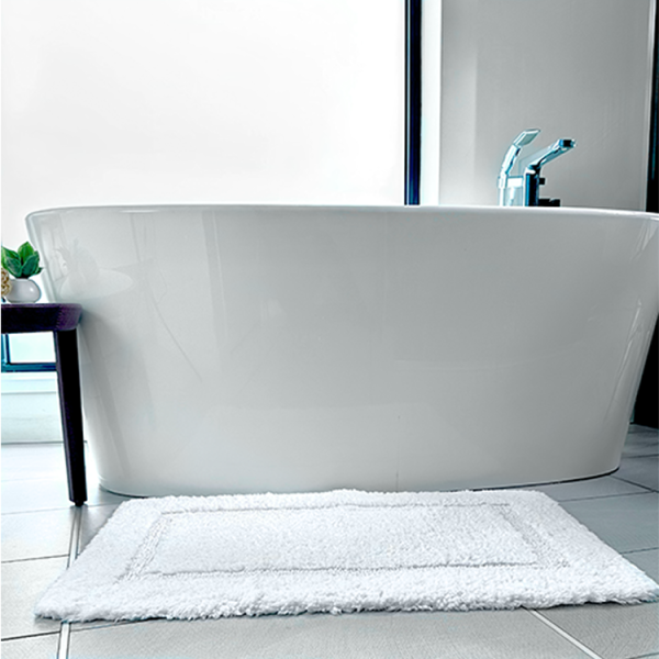 Stevens & Olivier, Stevens Plush Tufted Bath Mat in luxury spa bathroom